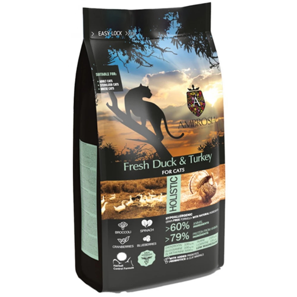 ambrosia-grain-free-cat-adult-sterilised-fresh-duck-and-turkey-1-5kg-petshop88-1000x1000h Ambrosia Fresh Duck & Turkey Adult Sterilised - Image 1