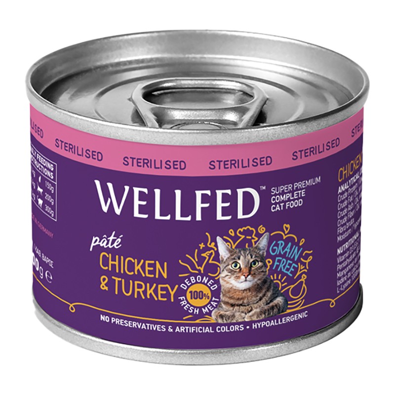 0023053_1709133048_1 Wellfed Sterilised Κοτόπουλο & Γαλοπούλα σε Πατέ - Image 1