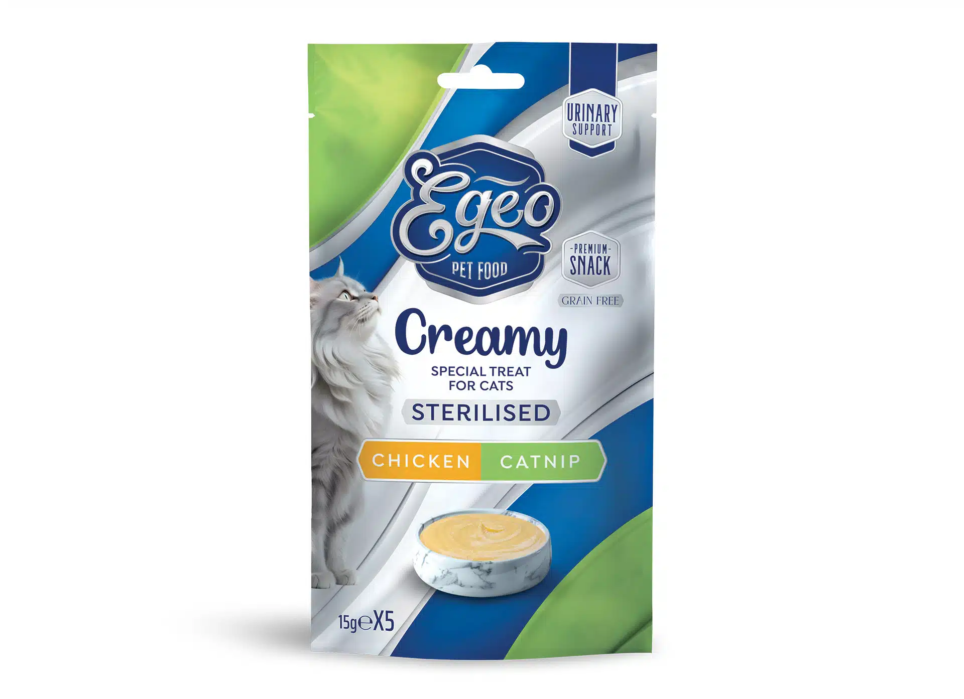 EG523 Egeo Creamy Sterilised Chicken Catnip - Image 1