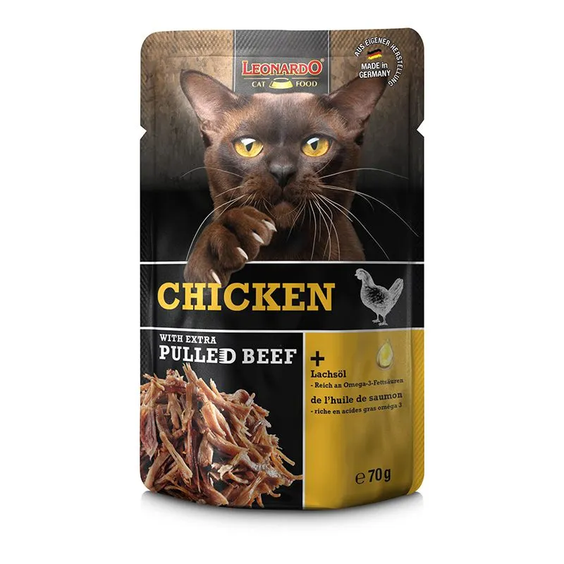 bl-pouch-pulled-beef-chicken-70g-front_1920x1920 Leonardo Pulled Beef Φακελάκια Γάτας 70g - Image 1